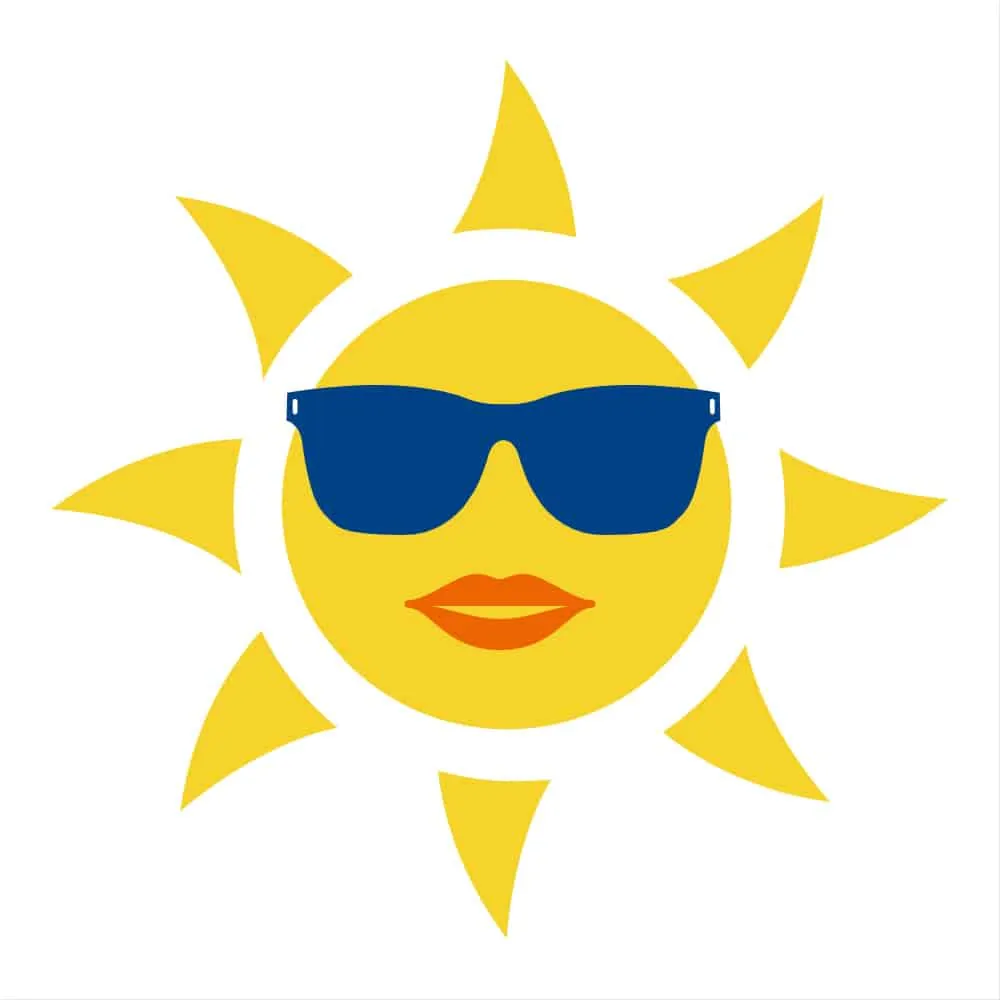 sunshine with sunglasses graphic