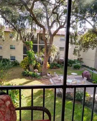 courtyard view from lanai