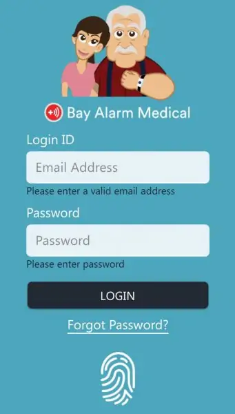 bay alarm mobile app home screen 