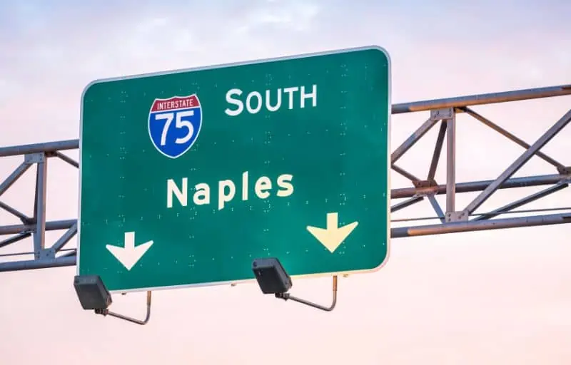 I75 South to Naples sign